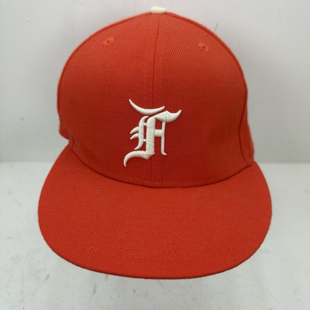 New Era Fear Of God Essentials Baseball Hat Wool Orange 7 1/2
